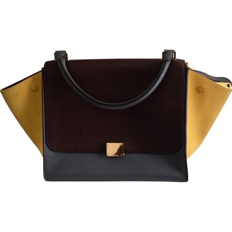 celine trapeze burgundy|Trapèze leather handbag Celine Burgundy in Leather .